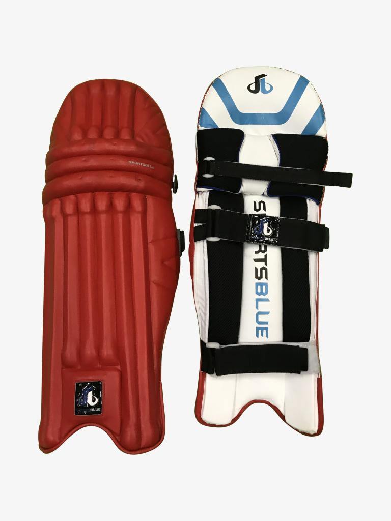 Sports Blue Cricket Batting Pads (leg guard) - Men's size - RED - Sports Blue